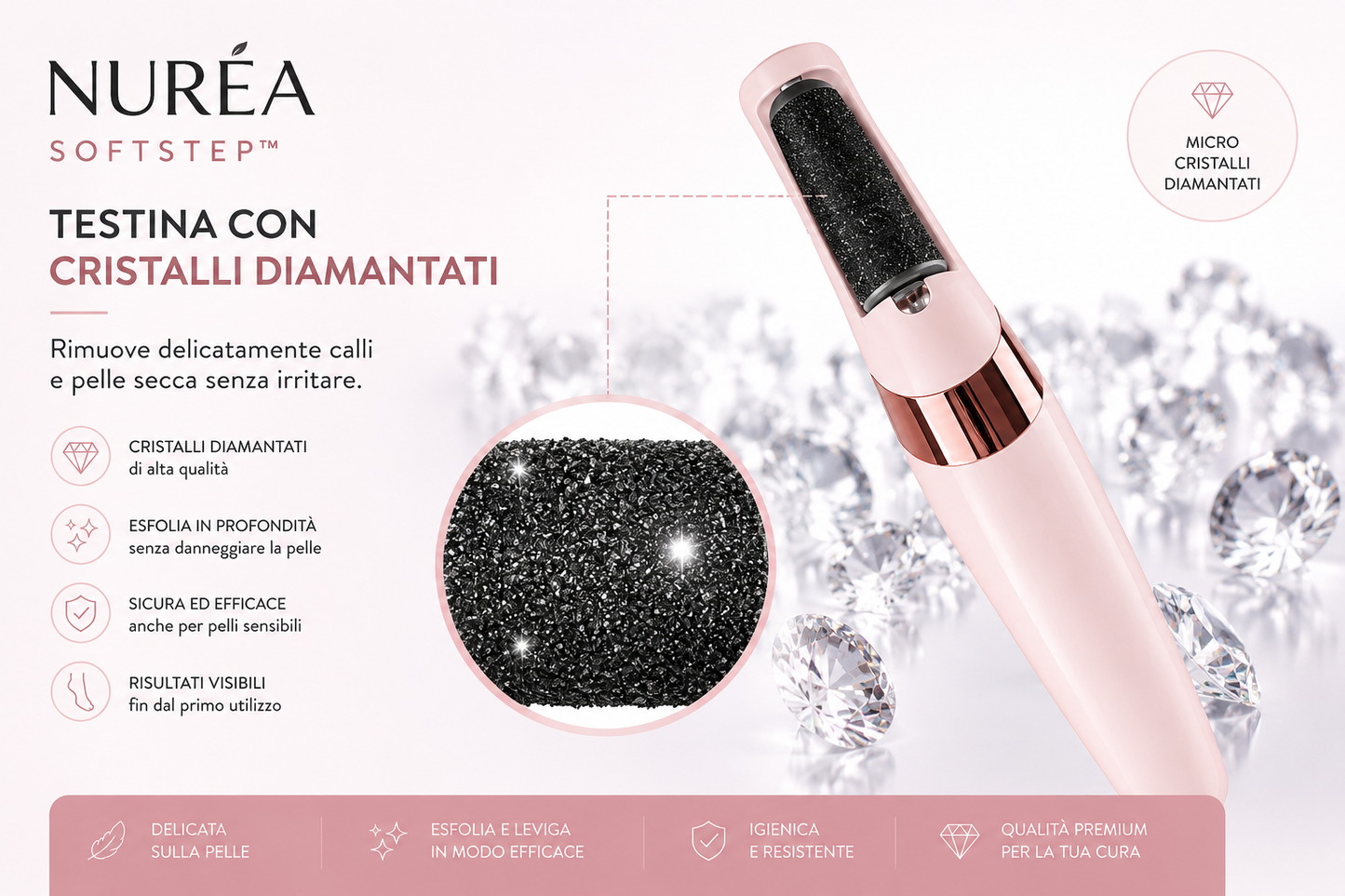 NURÉA SoftStep™ | Lima Elettrica Ricaricabile per Piedi