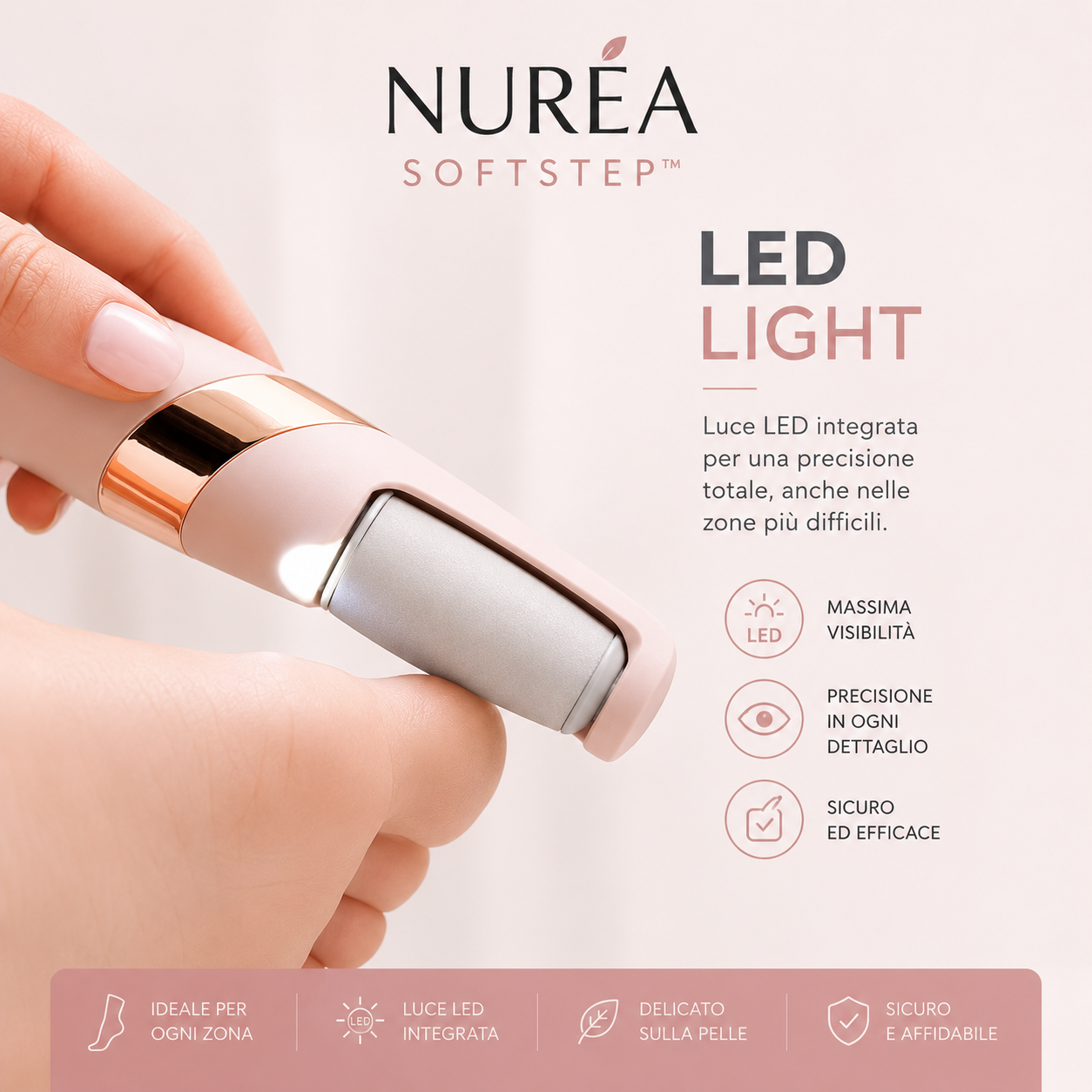 NURÉA SoftStep™ | Lima Elettrica Ricaricabile per Piedi