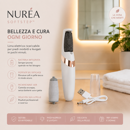 NURÉA SoftStep™ | Lima Elettrica Ricaricabile per Piedi